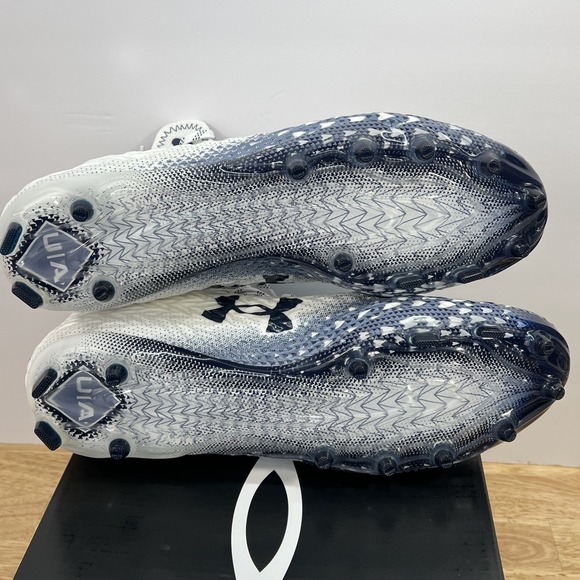 Under Armour Men 11.5 Spotlight Clone 3.0 MC Football Cleats 3026334-106 WHT/NVY main image 5